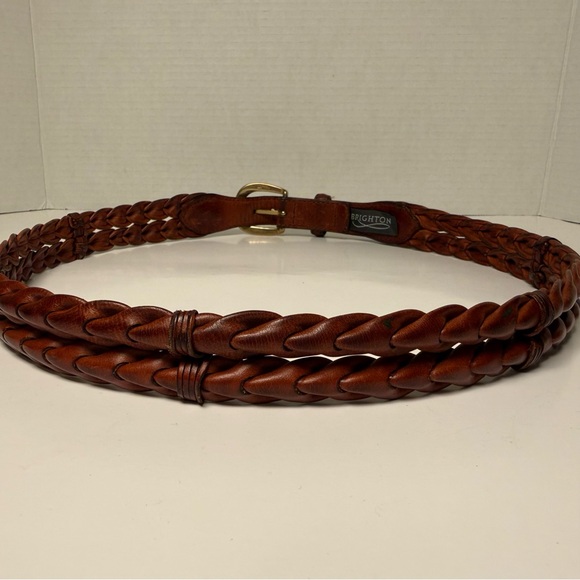 Brighton Women's Vintage 90s Brown Leather Belt Size 34/Small Western Cowgirl - Picture 6 of 16